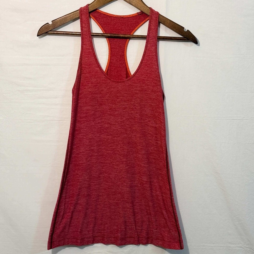 Lululemon Tank Top Womens 4 Red Heathered Racerback Athletic Yoga Classic Trendy